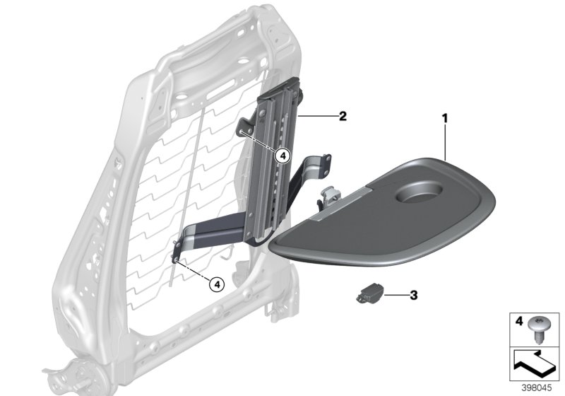 Seat, front, folding table