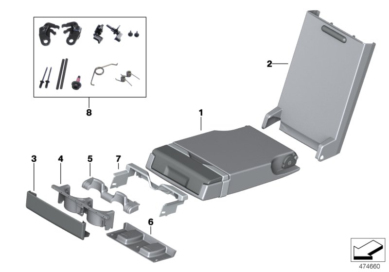 Rear seat centre armrest