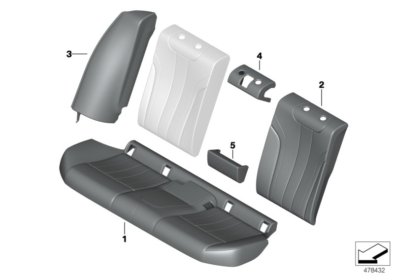 Rear seat upholstery and cover Lines