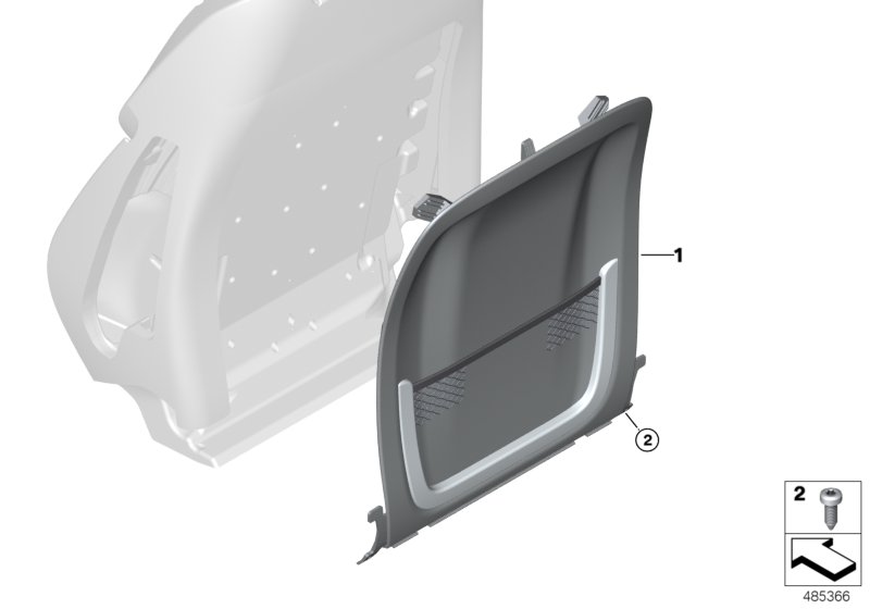 Set, front, backrest trims