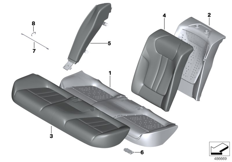 Seat, rear, cushion, & cover, basic seat