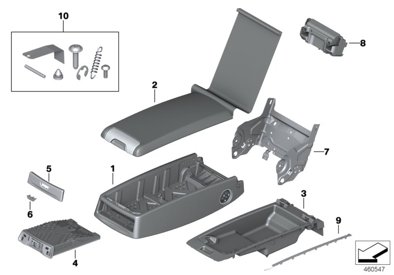 Rear seat centre armrest