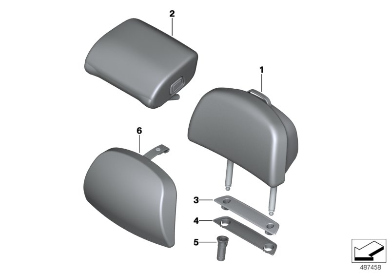 Seat, rear, head restraint, comfort seat