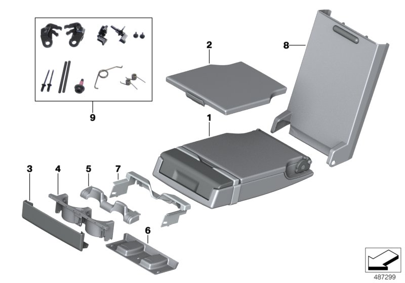 Rear seat centre armrest