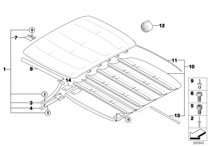 Folding top f folding sliding roof