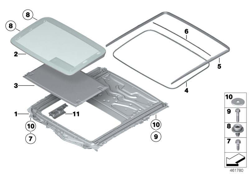Lift-up-and-slide-back sunroof