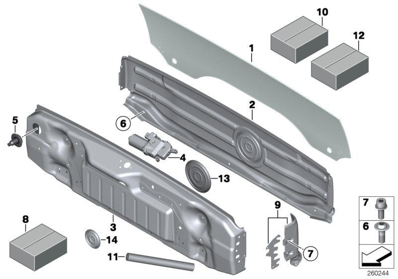 Folding top-rear window
