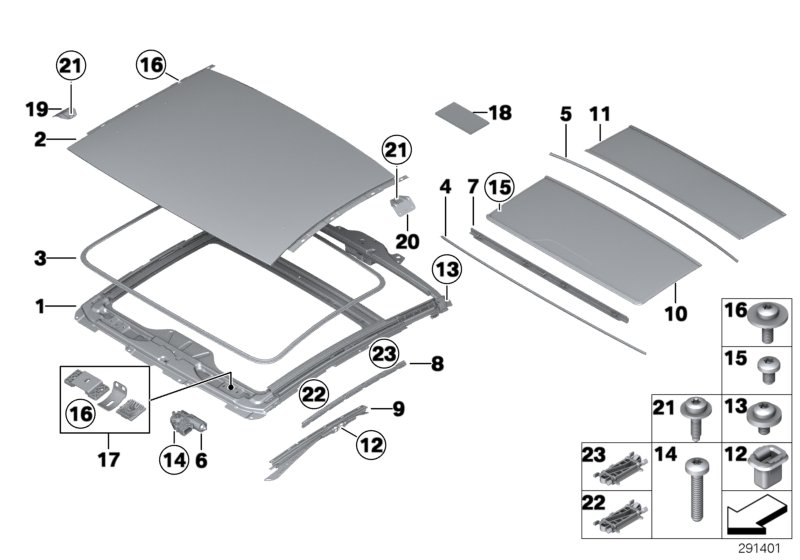 Lift-up-and-slide-back sunroof