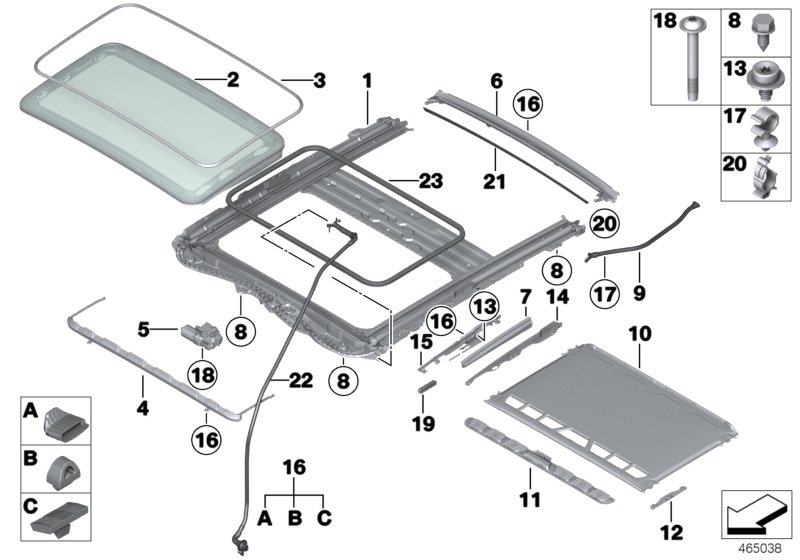 Lift-up-and-slide-back sunroof