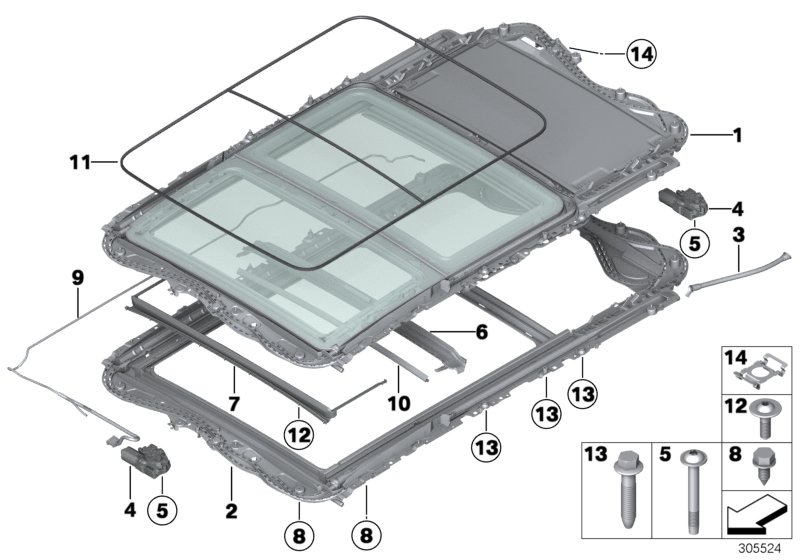 Panorama glass roof