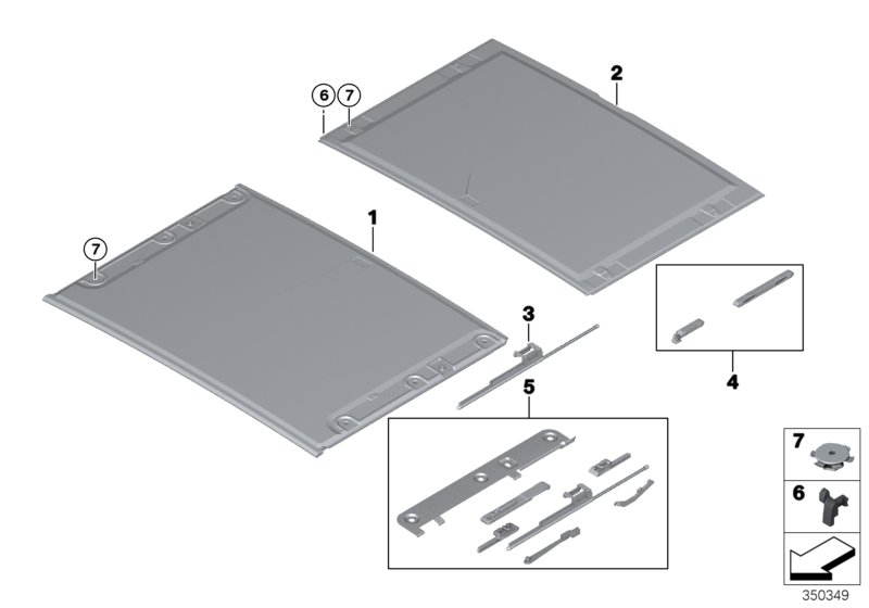 Panorama glass roof,floating headlining