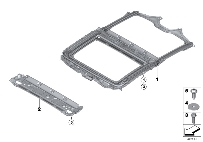 Panoramic roof, frame