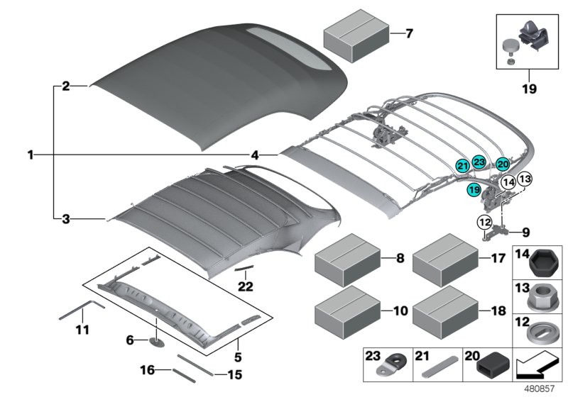 Electrical folding top