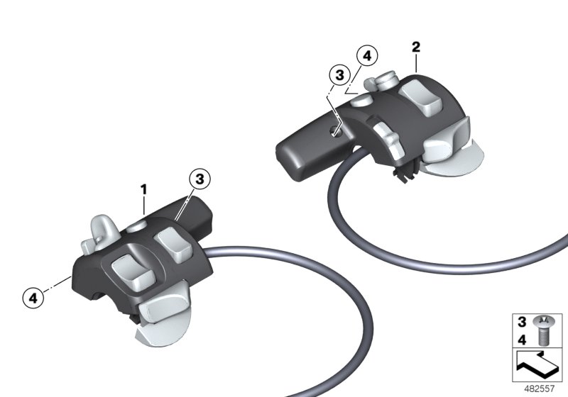 Combination switch at handlebar