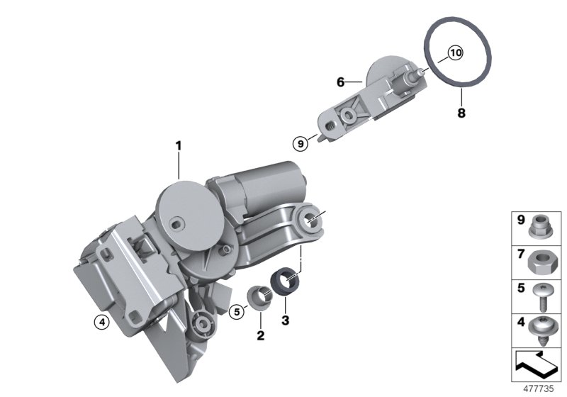 Single parts for rear window wiper
