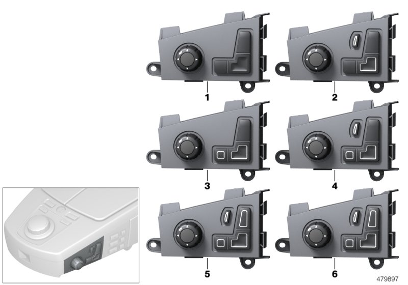 Seat adjustment switch, front