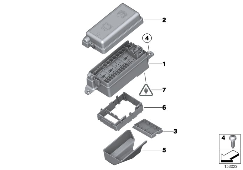 Single compon.,fuse box,engine compartm.