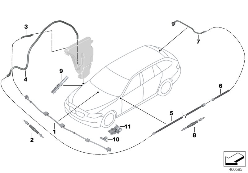 Single parts for windshield cleaning