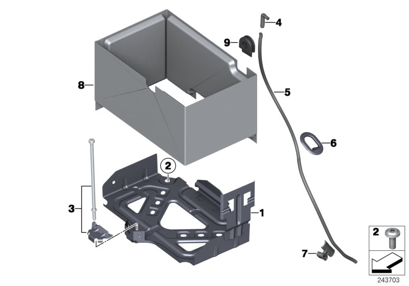 Battery holder and mounting parts