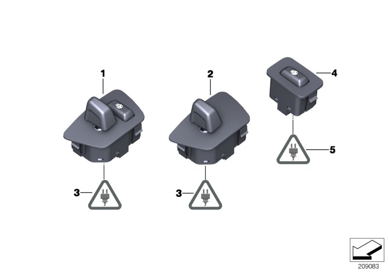 Switch, steering-column adj./heating