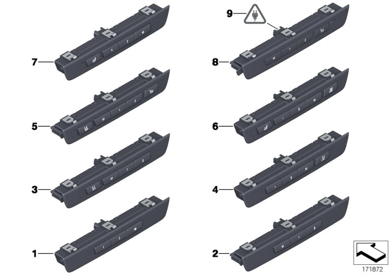 Op. unit, suppl. seat functions, front