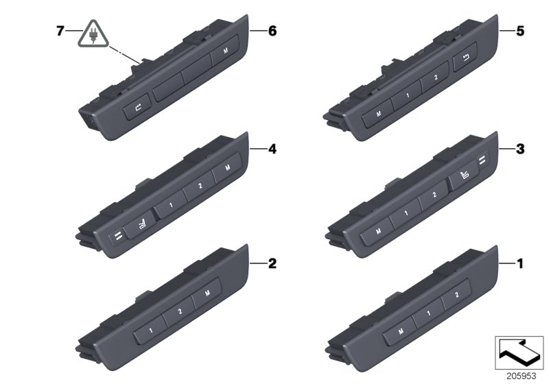 Op.unit, suppl.seat functions,rearcabin