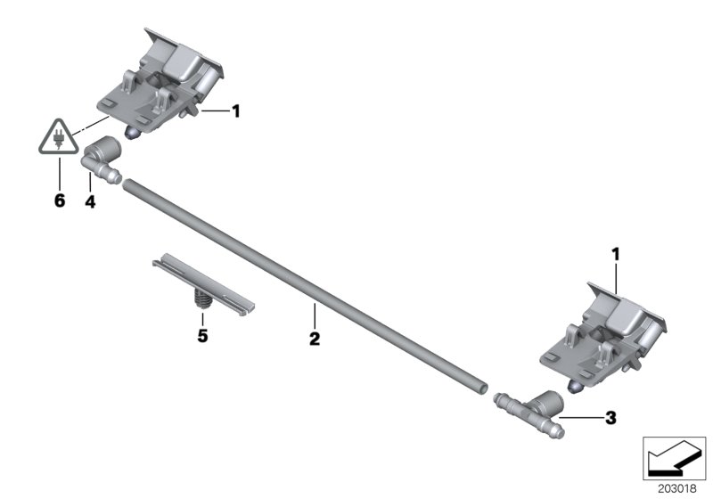 Single parts for windshield cleaning