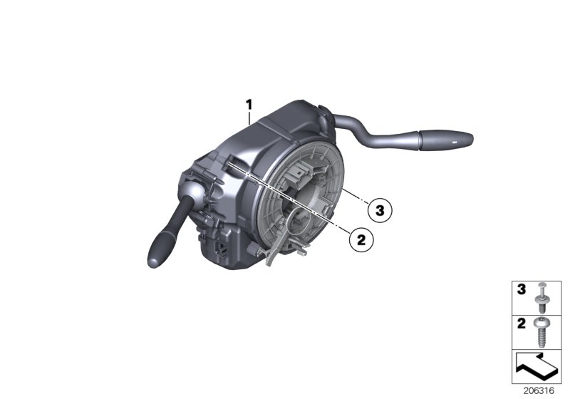 Switch cluster steering column