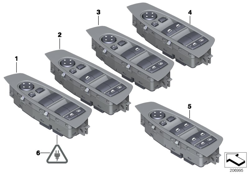 Oper. unit, switch cluster, door, front