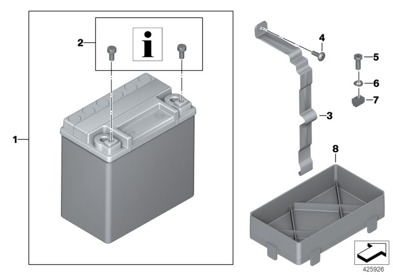 Battery with holder