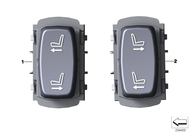 Switch, seat adjustment, rear entrance