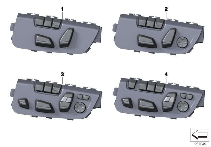 Switch, seat adjustment