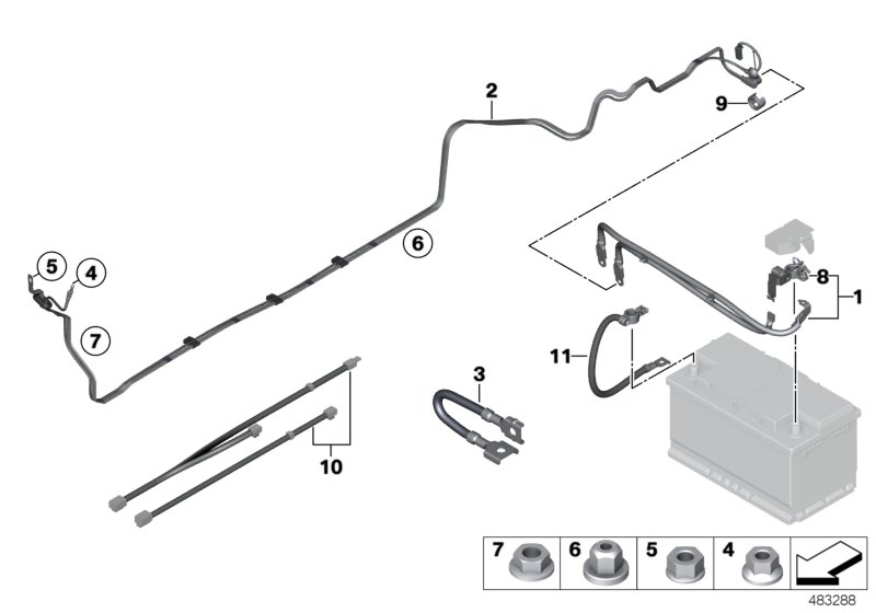 Battery cable/earth cable