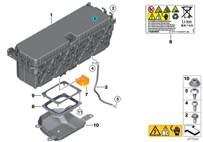 High-voltage accumulator