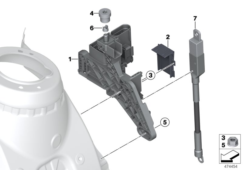 B+ terminal point, engine compartment
