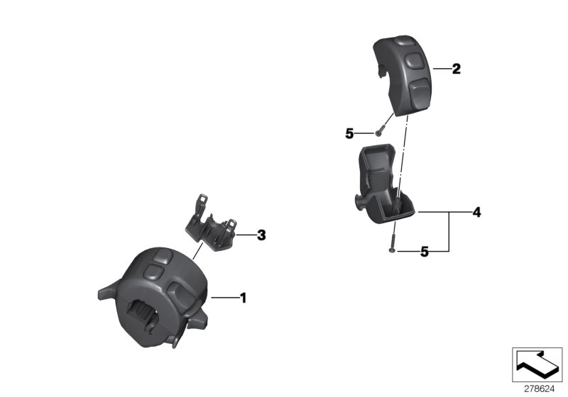 Combination switch at handlebar