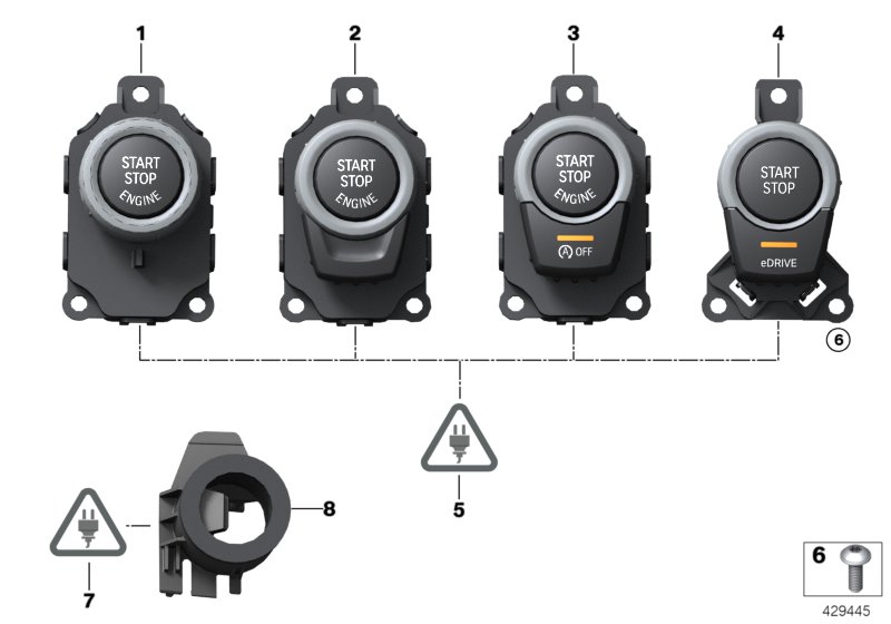 Switch, Start/Stop, and emerg.start coil