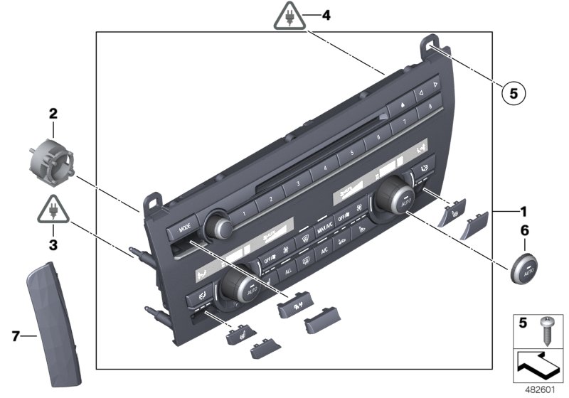 Radio and A/C control panel