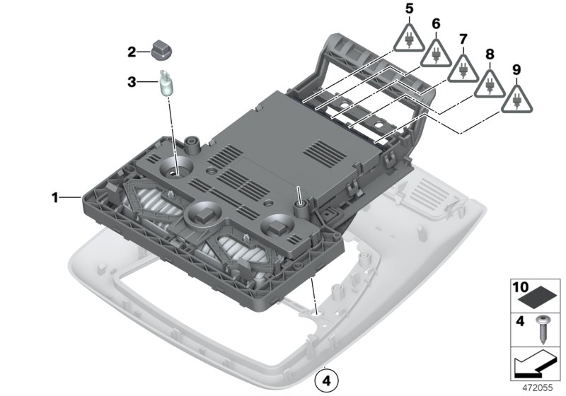 Switch cluster, roof, low