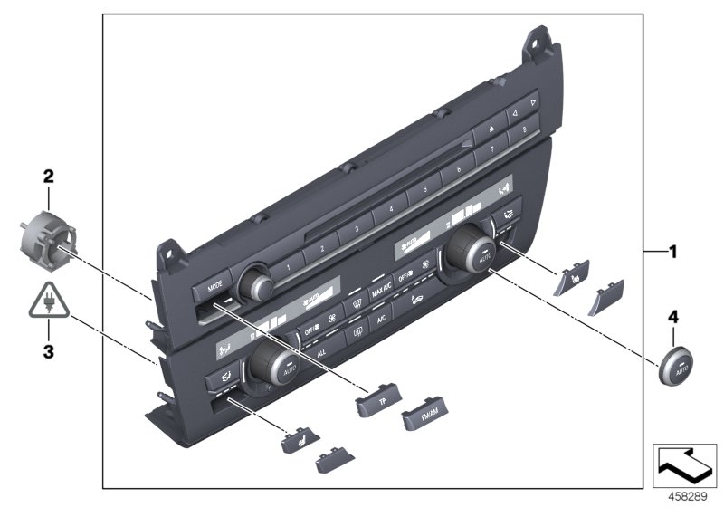 Radio and A/C control panel