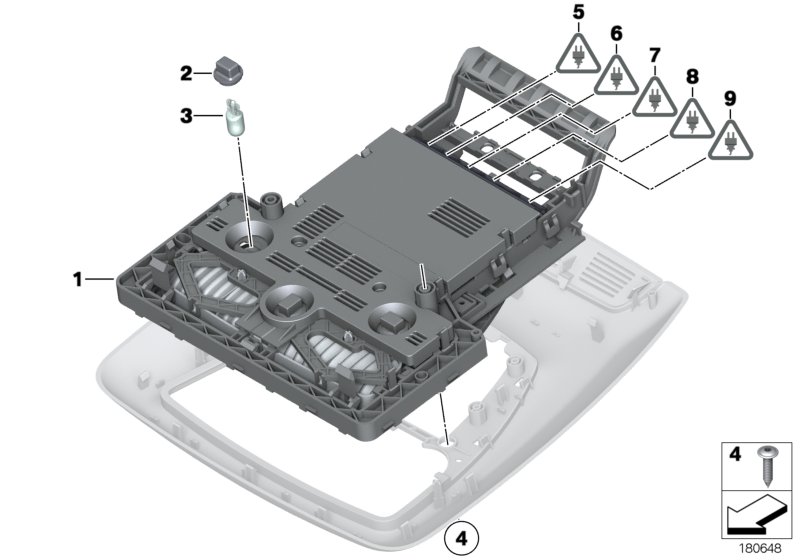 Switch cluster, roof, low