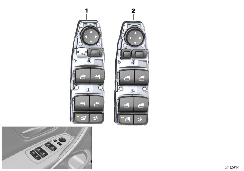 Switch, window lifter, driver's side
