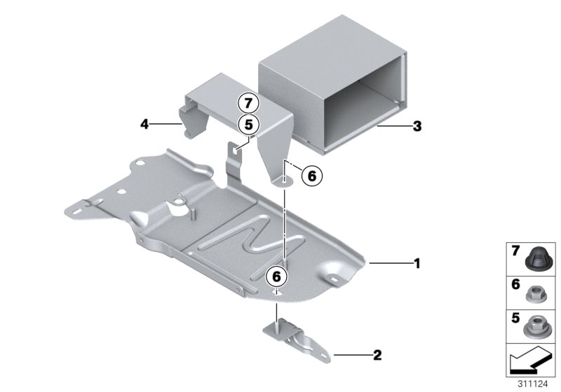 Mounting & attachm. parts f. 2nd battery
