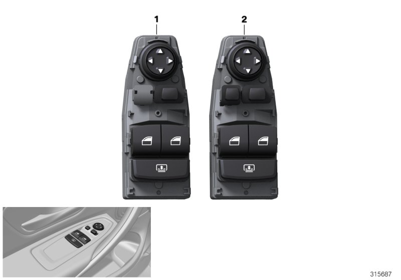 Switch, window lifter, driver's side