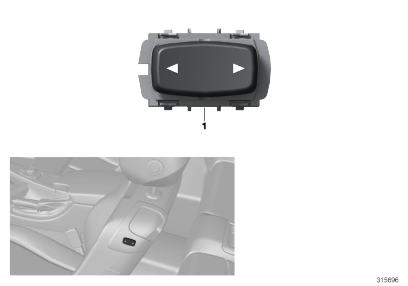 Switch, seat adjustment, rear entrance