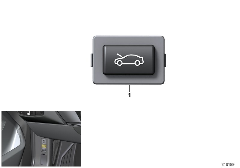 Switch, engine compartment lid release