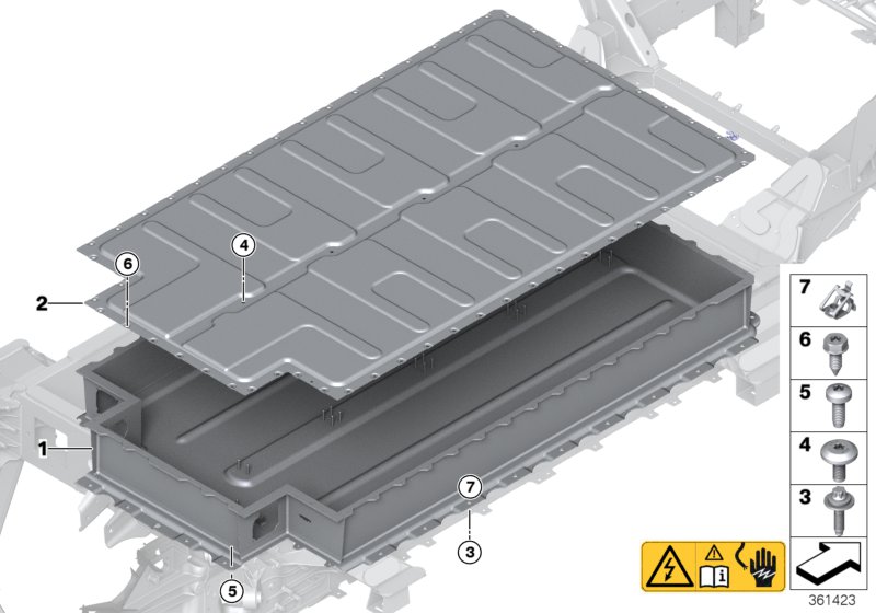 High-voltage accumulator, housing