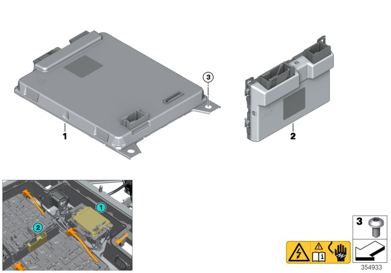High-voltage accumulator, control units
