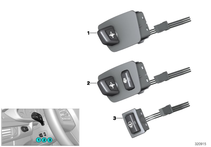 Switch, steering-column adj./heating