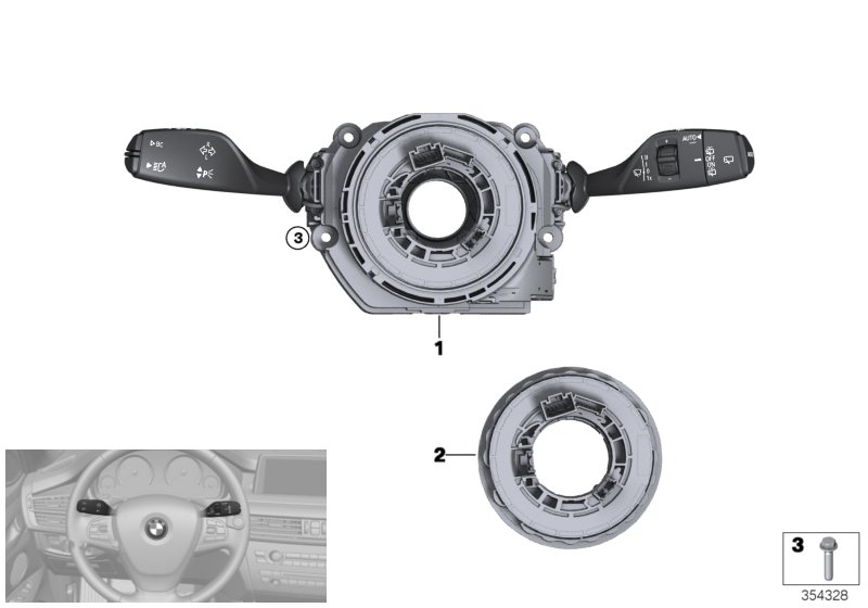 Switch cluster steering column